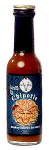Death by Chipotle incorporates aged Chipotles with the extra kick of Ghost peppers make this hot sauce pop! High heat Level.  Rich, smoky, chocolate notes with a complex, silky heat. 